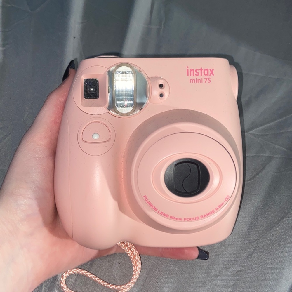 Pink instax mini polaroid